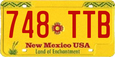 NM license plate 748TTB