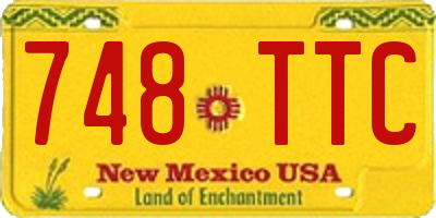 NM license plate 748TTC