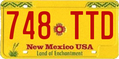 NM license plate 748TTD