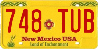 NM license plate 748TUB
