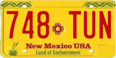 NM license plate 748TUN