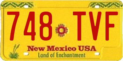 NM license plate 748TVF