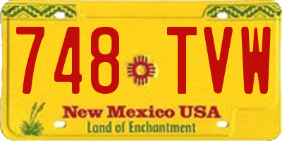 NM license plate 748TVW