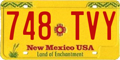 NM license plate 748TVY