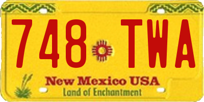 NM license plate 748TWA