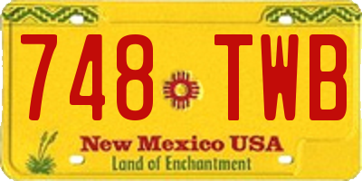 NM license plate 748TWB