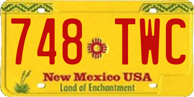 NM license plate 748TWC