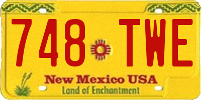 NM license plate 748TWE