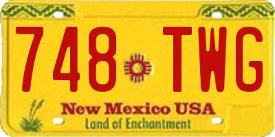 NM license plate 748TWG