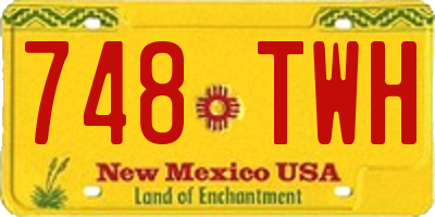 NM license plate 748TWH