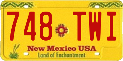 NM license plate 748TWI