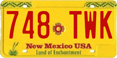 NM license plate 748TWK