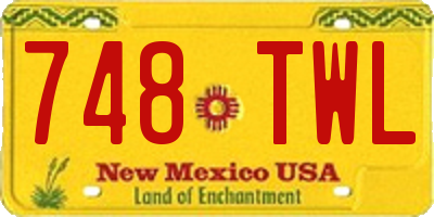 NM license plate 748TWL