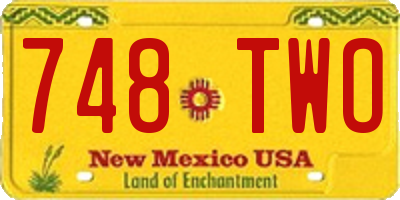 NM license plate 748TWO