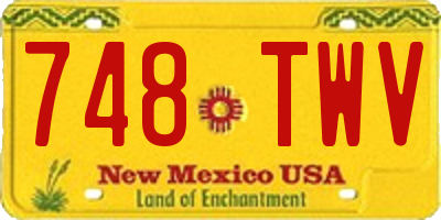 NM license plate 748TWV