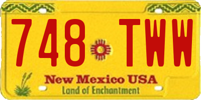 NM license plate 748TWW
