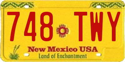 NM license plate 748TWY