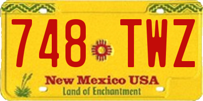 NM license plate 748TWZ