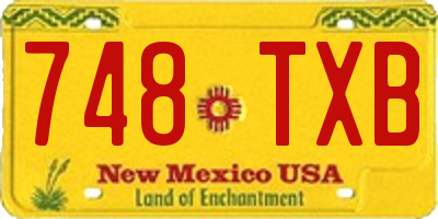 NM license plate 748TXB