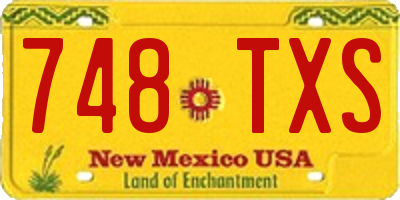 NM license plate 748TXS