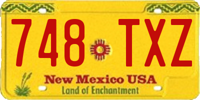 NM license plate 748TXZ