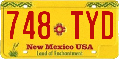 NM license plate 748TYD