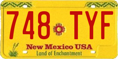NM license plate 748TYF