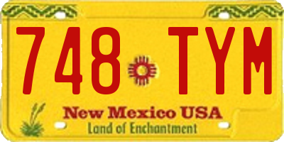 NM license plate 748TYM