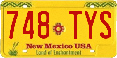 NM license plate 748TYS