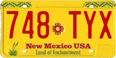 NM license plate 748TYX