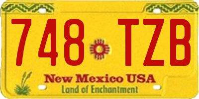 NM license plate 748TZB