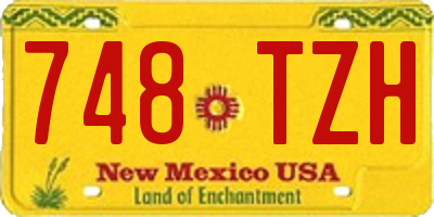 NM license plate 748TZH