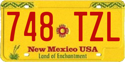 NM license plate 748TZL