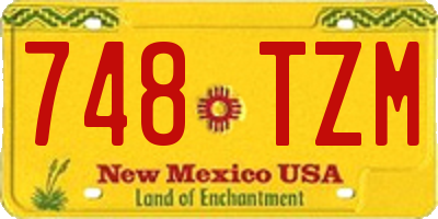 NM license plate 748TZM