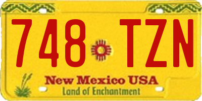 NM license plate 748TZN