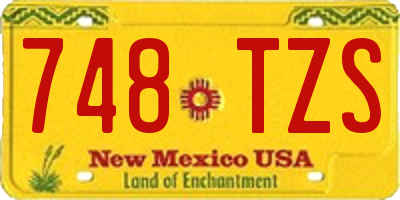 NM license plate 748TZS