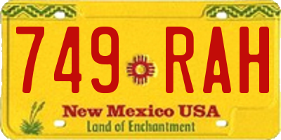 NM license plate 749RAH