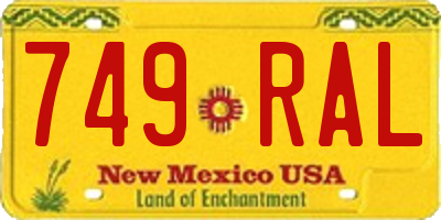 NM license plate 749RAL