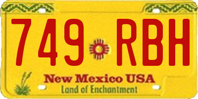 NM license plate 749RBH