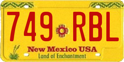 NM license plate 749RBL