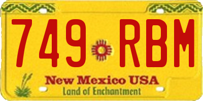 NM license plate 749RBM