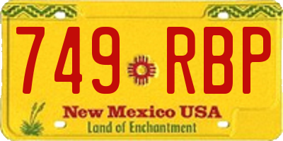 NM license plate 749RBP