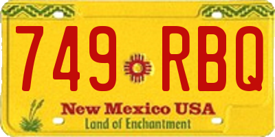 NM license plate 749RBQ
