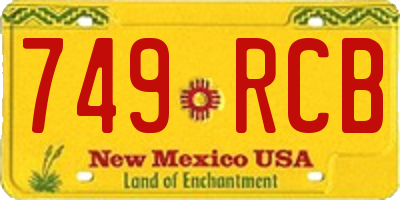 NM license plate 749RCB