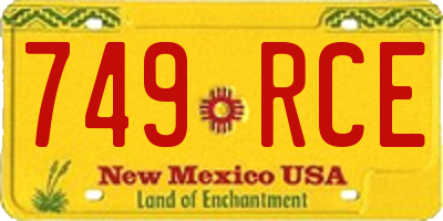 NM license plate 749RCE