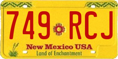 NM license plate 749RCJ