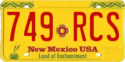 NM license plate 749RCS