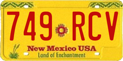 NM license plate 749RCV