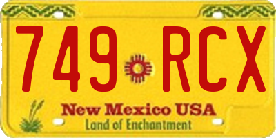 NM license plate 749RCX