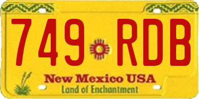 NM license plate 749RDB